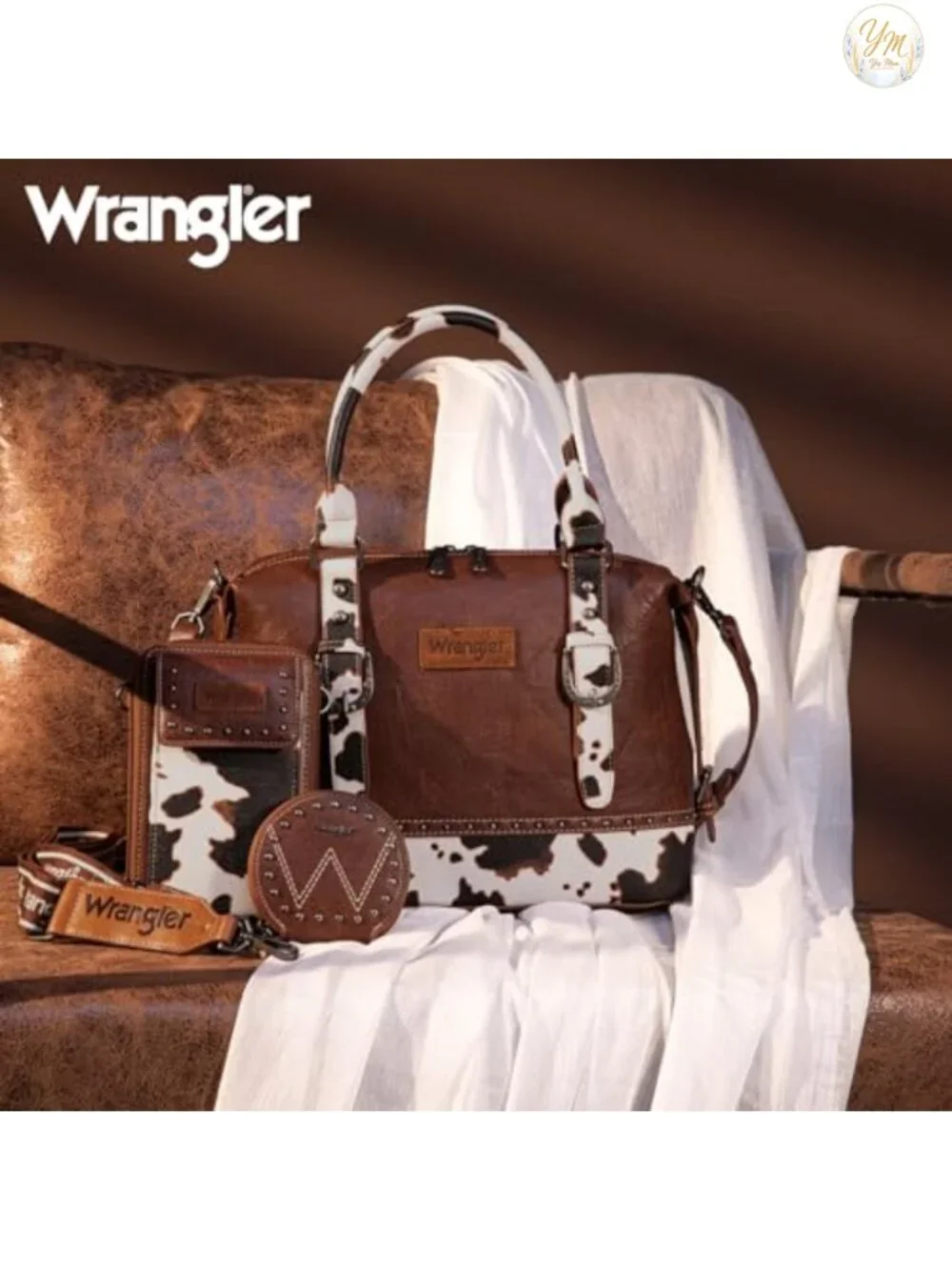 Wrangler by Montana West 3pc Doctor Bag Set Faux Leather Top-Handle Satchel